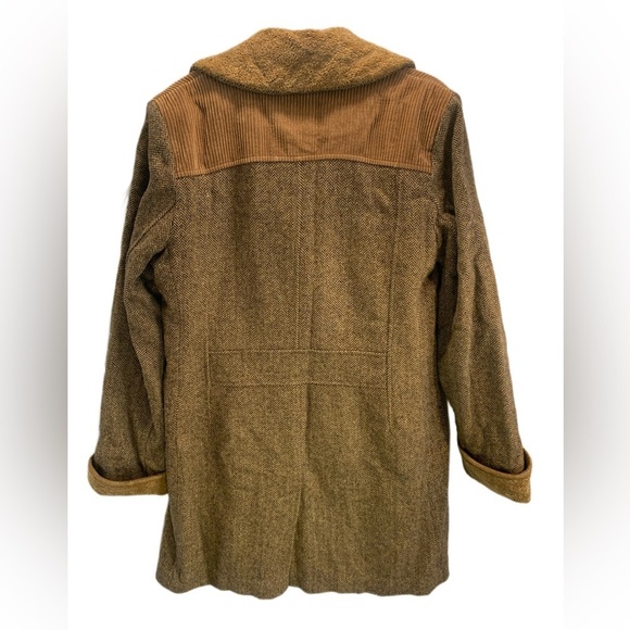 Creenstone Women's Coat Herringbone Pattern with Corduroy Shoulders Size 38 - Picture 2 of 10